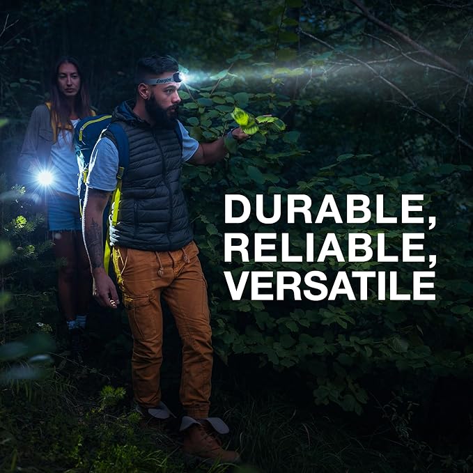 Energizer Vision HD+ LED Headlamp, Water Resistant Bright Headlamp with Digital Focus, Camping Gear and Emergency Light, Batteries Included, Pack of 1