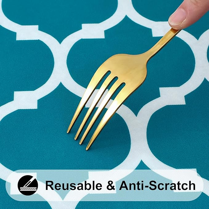 Smiry Rectangle Picnic Table Cover, Waterproof Elastic Fitted Camping Tablecloths for 4 Foot Tables, Wipeable Flannel Backed Vinyl Tablecloth Protector for Indoor, Outdoor (Turquoise, 24x48 Inches)