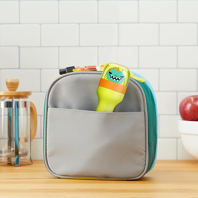 ZOKU Kids Pocket Utensil Set, Dino - Kids Silverware Set - Stainless Steel Fork, Knife, and Spoon in Case - Portable Design for Travel, School, Work, Picnics, Camping and Outdoor Home Use