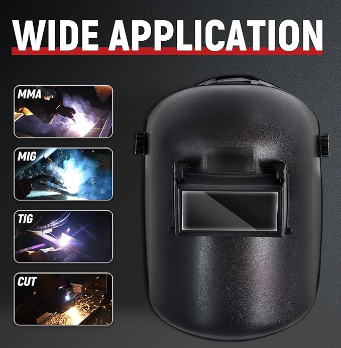 TOPDC Welding Helmet 3.86"x1.61", Flip Front Welding Mask with Adjustable Headgear, Shade 11