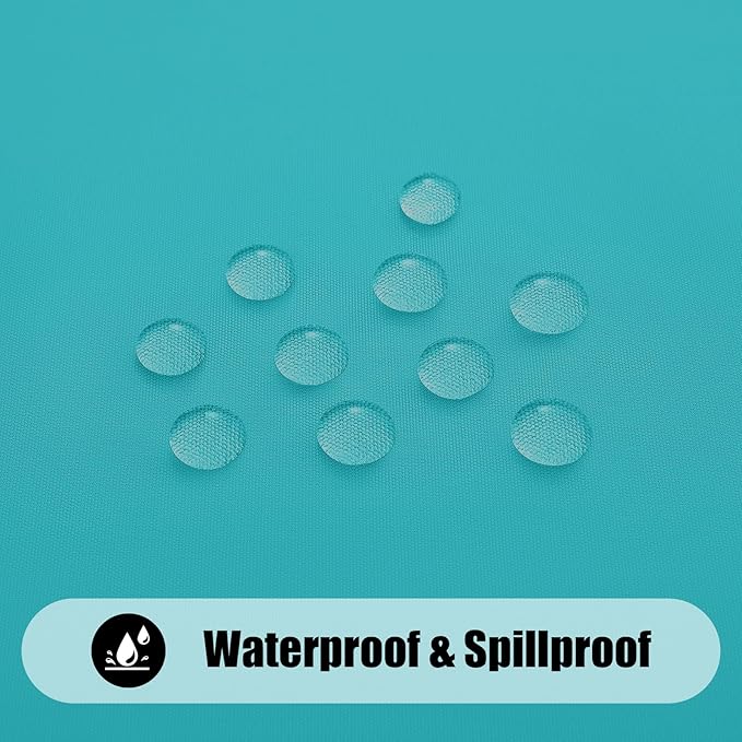 Smiry 2 Pack Rectangle Picnic Table Cloth, Waterproof Elastic Fitted Tablecloths, Washable Polyester Rectangular Patio Table Cover for Camping, Indoor and Outdoor (Turquoise, 30"x72")