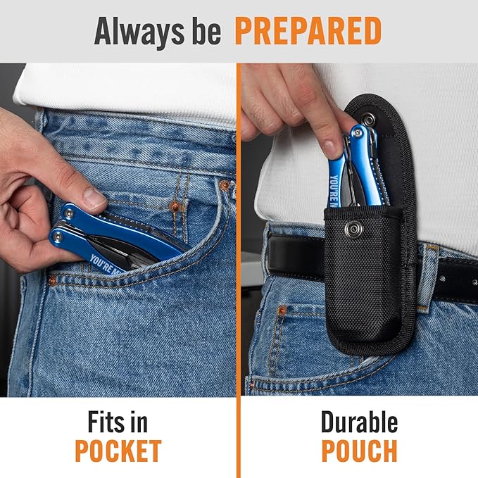 YOU ARE MY HERO Multitool 15-in-1 | Practical Gift for Dad Husband Grandpa Son, Engraved Multi Tool for EDC & Outdoors, Great Birthday Appreciation Gift from Daughter Son Wife, Unique Gadget for Men