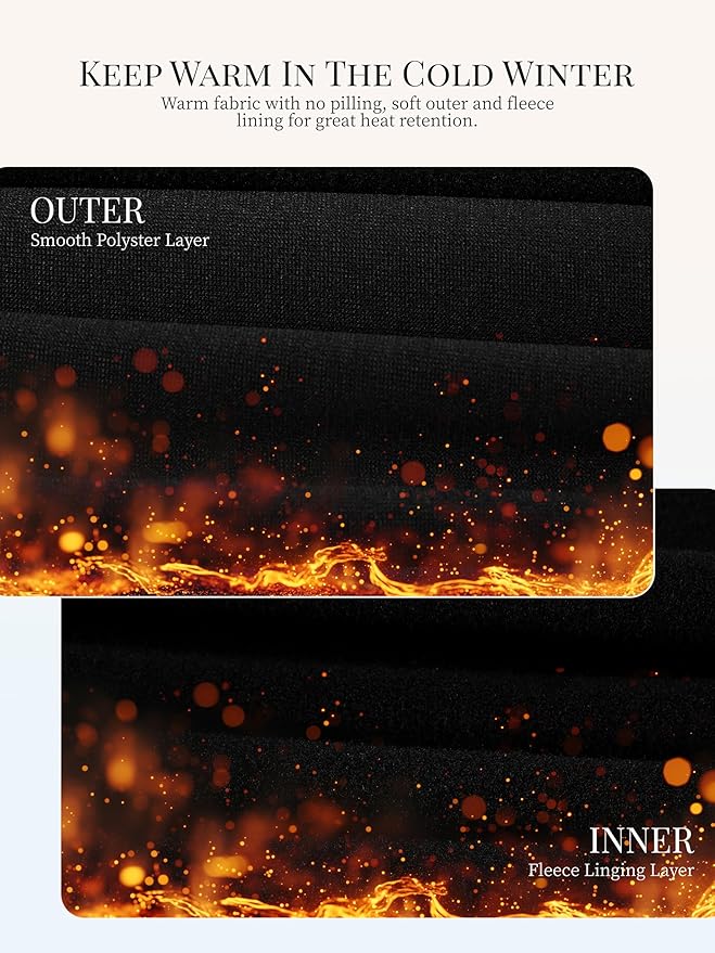 VZV Thermal Underwear for Women, Long Johns for Women Thermal Sets Fleece Lined Base Layer Top and Bottom Set