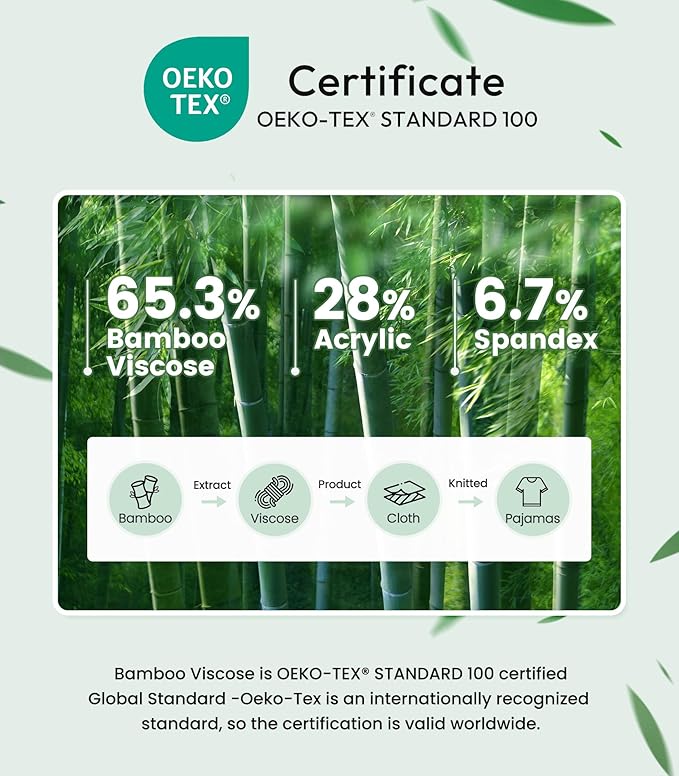 NACHILA Men's Thermal Underwear Set-Viscose Made from Bamboo, Soft Long Sleeve Base Layers Top and Bottom Warm Long Johns Set