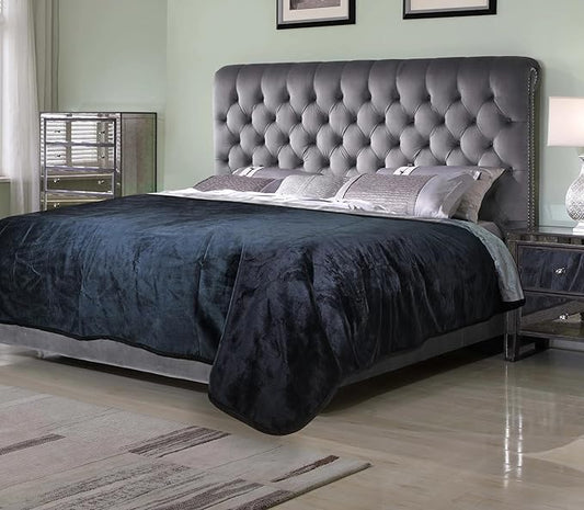 Waterproof, Super Soft, Leak Proof, Totally Pee Proof, EZ-Wash, Durable (60"x50", Black/Grey) Two-Color Reversable, 3 Layer Blanket, Adults, Pets, Dogs, Cats