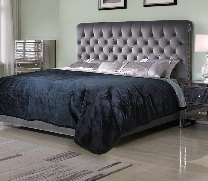 Waterproof, Super Soft, Leak Proof, Totally Pee Proof, EZ-Wash, Durable (80"x60", Black/Grey) Two-Color Reversable, 3 Layer Blanket, Adults, Pets, Dogs, Cats