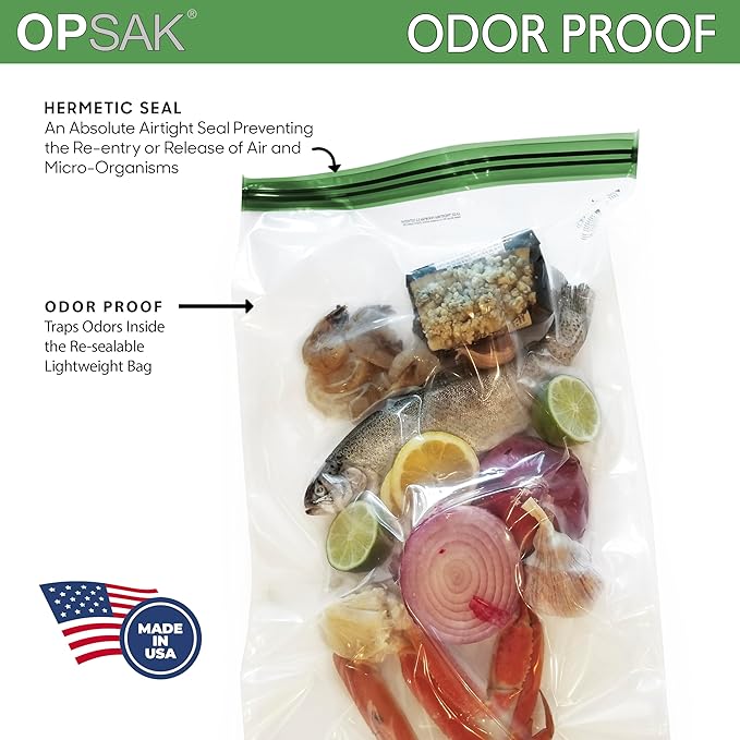 LOKSAK - OPSAK Odorproof Dry Bags for Backpacking, Hiking and Storage- Resealable Reusable and Recyclable Storage Bags (2-Pack, 9 Inch x 10 Inch)
