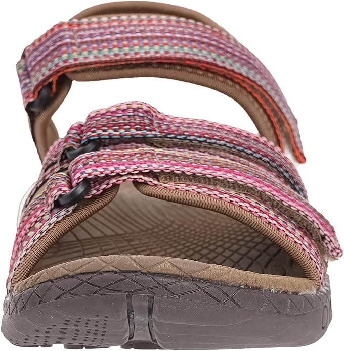 WHITIN Women’s Hiking Sandals with Arch Support | Adjustable Hook and Loop Straps | Durable Sport Sandals for Outdoor Adventure