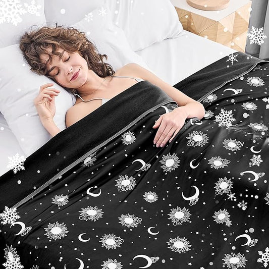 inhand Cooling Blanket King Size (90"x108") - Cooled Blankets for Hot Sleepers Lightweight Breathable Summer Blanket for Sleeping Night Sweats to Keep Cool in The Heat -Midnight Black