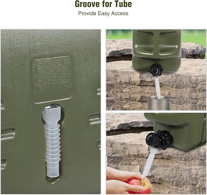 REDCAMP 5 Gallon/18.5L Portable Water Container with Spigot, Camping Water Jug, Water Tank, Portable Emergency Water Storage for Camping, Car, Hiking, Green, 2Pack