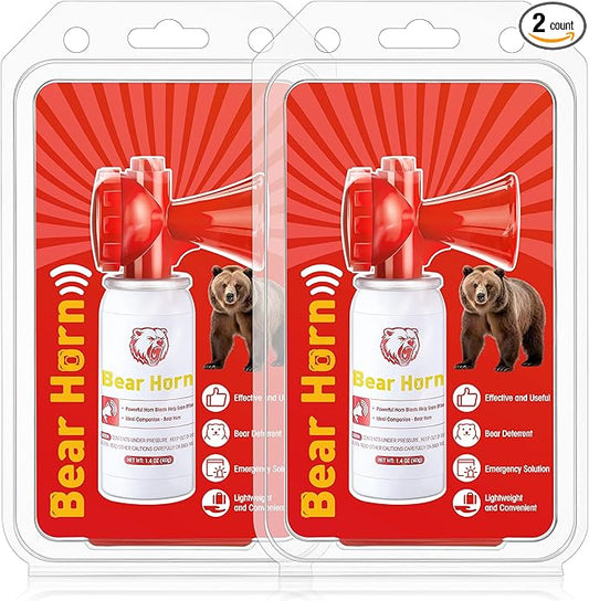 Bear Horn to Scare Bears 1.4oz, Very Loud 120dB Bear Air Horns for Safety for Hiking, Heard Up to 1/2 Mile Away, Bear Spray Self Defense, Blow Horn to Scare Wild Animals, Bear Alarm