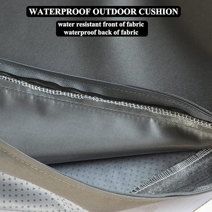 Patio Chair Cushions Non Slip Bottom Chair Pad with Ties Set of 2 Waterproof Square Outdoor Seat Cushion Replacement for Garden Swing Furniture 18x18 Inch, Gray