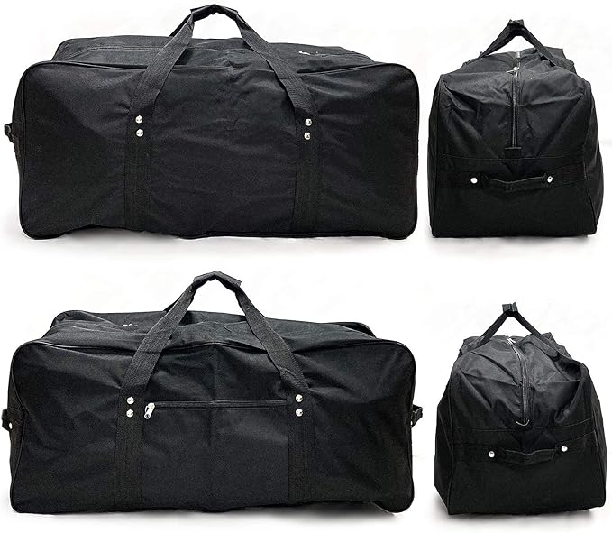 Extra Large Duffel Bag Lightweight Water Resistant Heavy Duty Duffle Bag Foldable Travel Duffle Bag (32"x14"x14" Black)