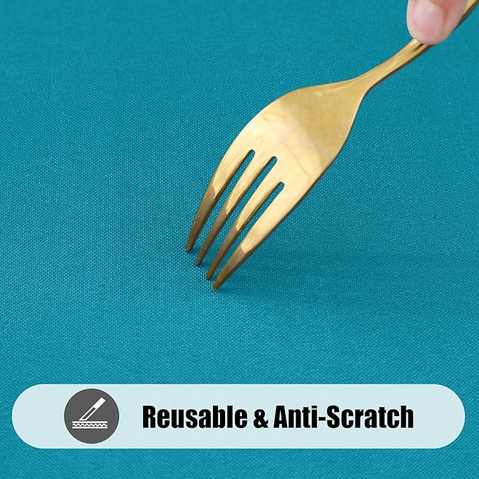 Smiry 2 Pack Rectangle Picnic Table Cloth, Waterproof Elastic Fitted Tablecloths, Washable Polyester Rectangular Patio Table Cover for Camping, Indoor and Outdoor (Teal, 30"x60")