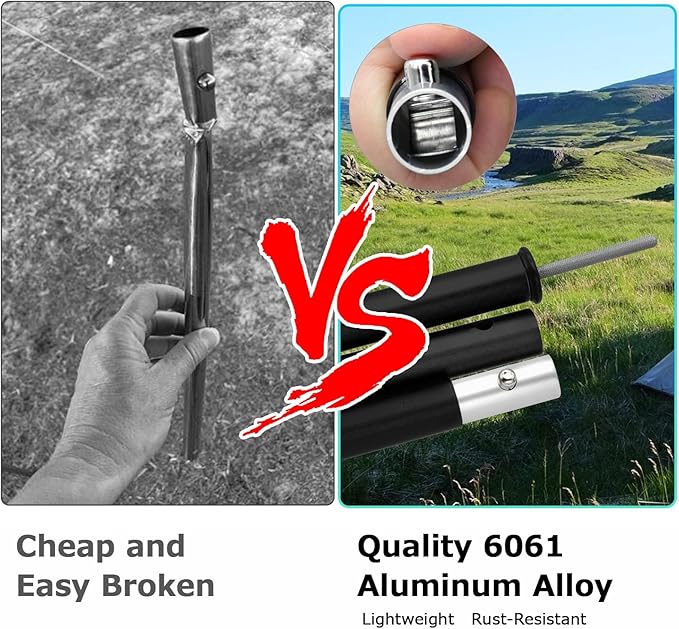 SAN LIKE Tent Poles Aluminum Tent Poles for Tarp 75inch Camping Tarp Poles Adjustable Collapsible Tent Poles for Awnings Canopy Rain Fly Shelter 4 Sets-5 Sections