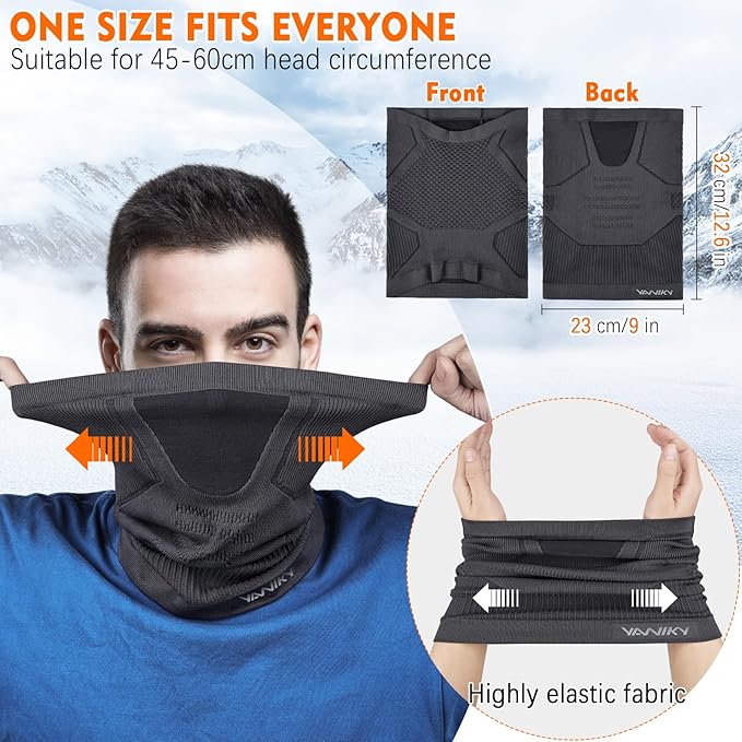 Winter Neck Warmer Gaiter Ski Face Mask, Breathable Fleece Balaclava Windproof Cold Weather Scarf