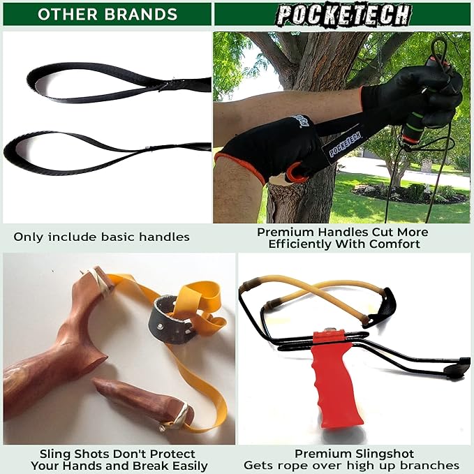 The Pocketech’s Hyperion Kit:48 Inch Long High Limb Hand Chain Saw Kits - 62 Teeth-Blades on Both Sides so it Doesn't Matter How it Lands (Hyperion)