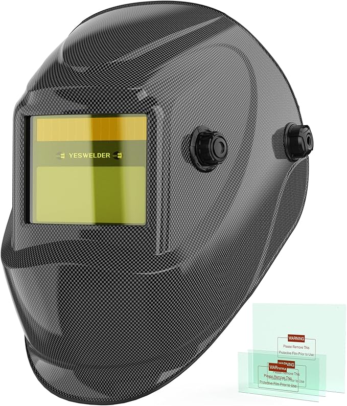 YESWELDER Auto Darkening Welding Helmet, Blue Light Blocking, 1/1/1/1 True Color Solar Powered Welding Hood with 2 Arc Sensors, Wide Shade 3.5/9-13 Welder Mask for TIG MIG ARC and Grind