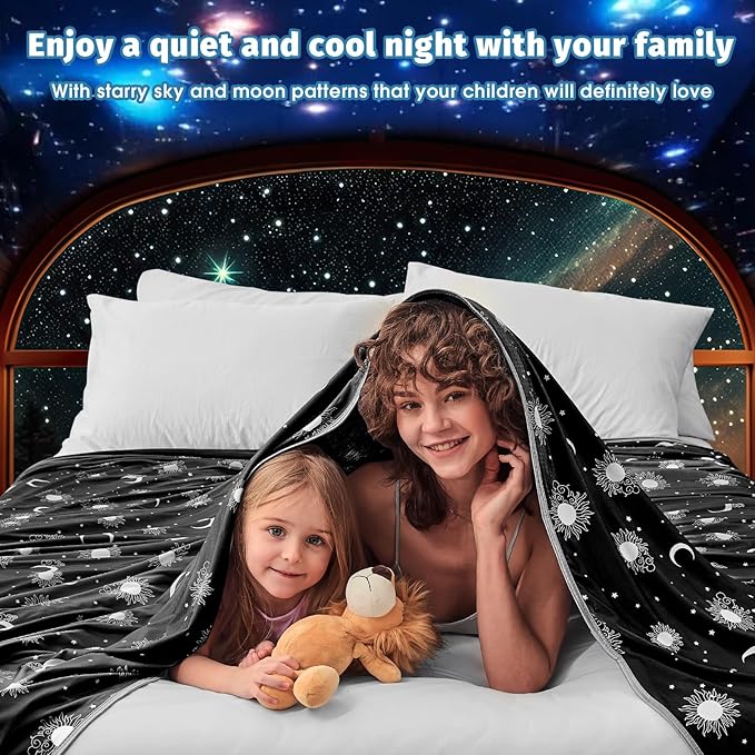 inhand Cooling Blanket Twin Size (60"x80") - Cooled Blankets for Hot Sleepers Lightweight Breathable Summer Blanket for Sleeping Night Sweats to Keep Cool in The Heat -Midnight Black