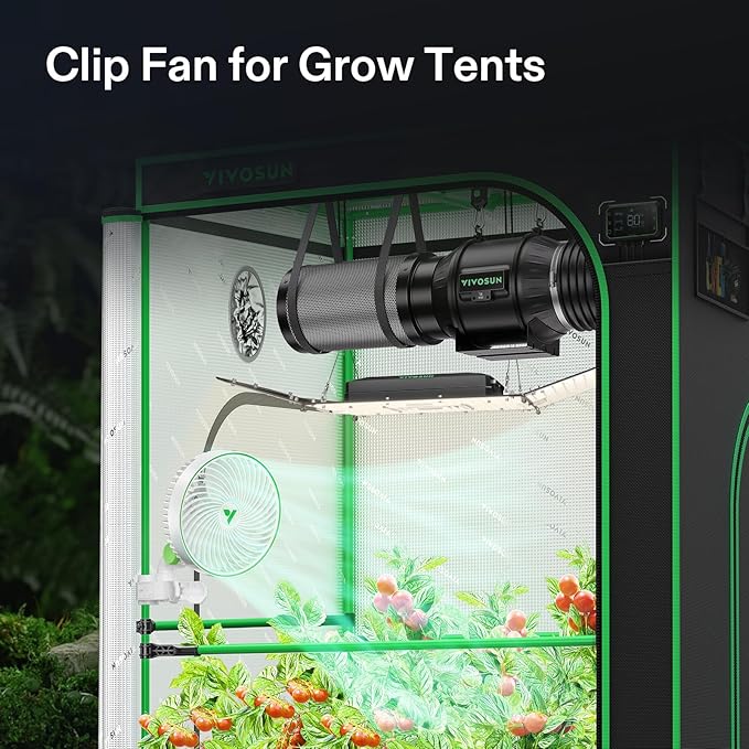 VIVOSUN 2-Pack AeroWave E6 Grow Tent Fan 6”, EC Motor, Smart Wifi Control, US Patented Auto Oscillating Clip fan, IP54, Strong Airflow but Quiet for Hydroponic Ventilation Circulation