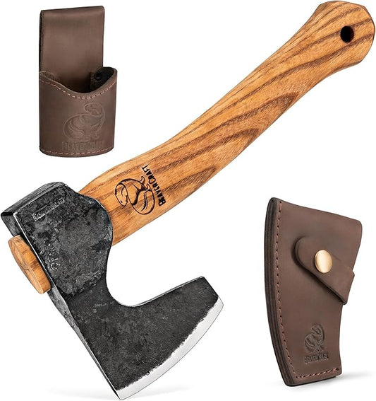 BeaverCraft Bushcraft Hatchet Wood Carving Axe AX6 - Forged Camping Axes & Hatchets - Wood Chopping Axe, Hand Gardening Axes for Splitting - Backpacking Hatchet
