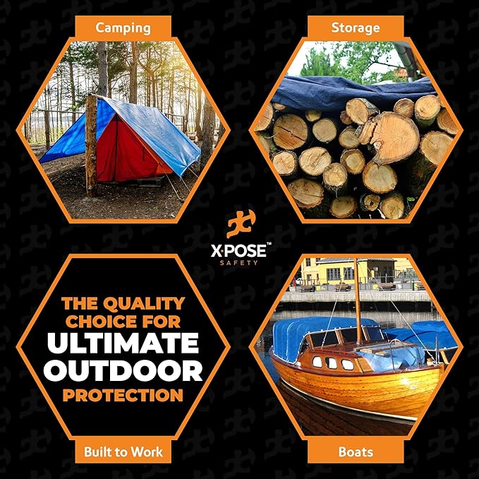 Better Blue Poly Tarp 20' x 30' - Multipurpose Protective Cover - Lightweight, Durable, Waterproof, Weather Proof - 5 Mil Thick Polyethylene - by Xpose Safety