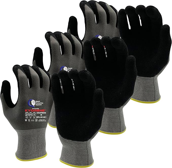 Quest Protective Apparel Cut Resistant Gloves - Puncture Resistant Cutting Gloves Work - Constructed with Graphene Technology