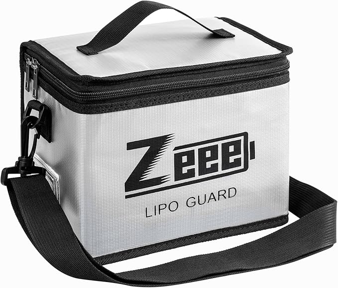 Zeee Fireproof Explosionproof Large Capacity Battery Storage Guard Pouch for Lipo Charge & Storage (8.46 x 6.5 x 5.71 in)