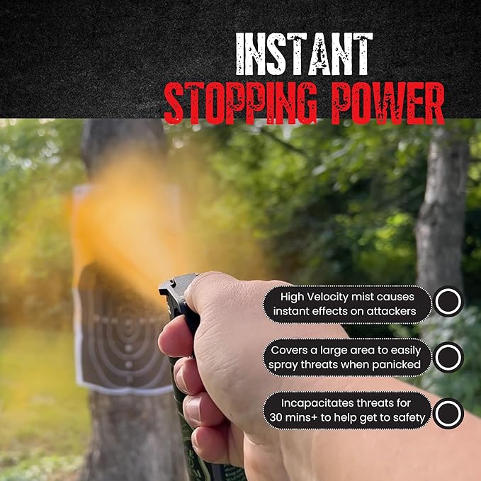 Police Magnum Self Defense Pepper Spray Fogger - Maximum Heat Strength Security & Protection - Portable Non-Lethal Tactical Gear - Made in The USA - 2 Pack 4oz FM