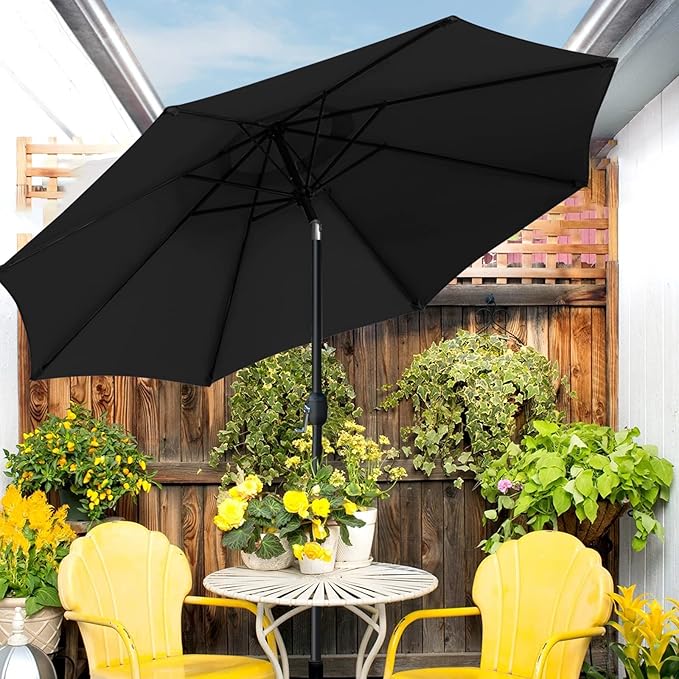 Sunnyglade 9' Patio Umbrella Outdoor Table Umbrella with 8 Sturdy Ribs