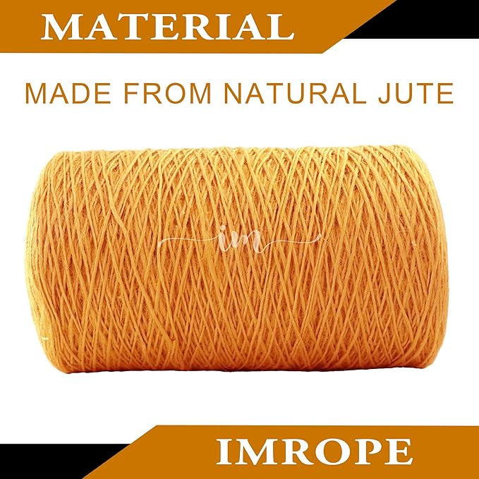 1mm x 3000 Feet Orange Jute Rope, Twine for Gardening Tomato Climbing Plant Tie Floristry Crafts Gift Wrapping Packing Decor