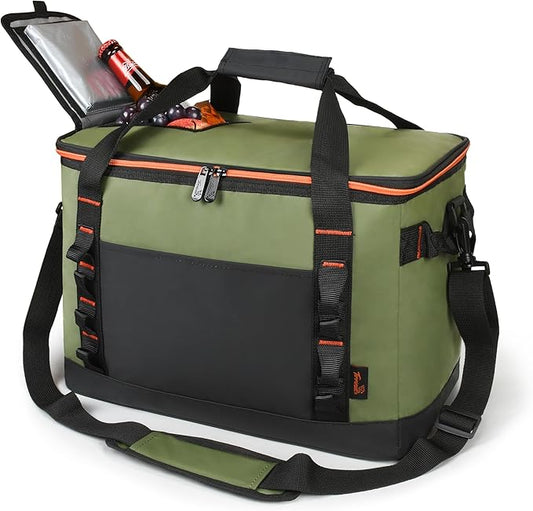 Tirrinia Large Cooler Bag Insulated, 48 Cans Leakproof Soft Camping Coolers, Portable Beach Cooler with Shoulder Strap for Picnic, Beach, Travel Road Trip