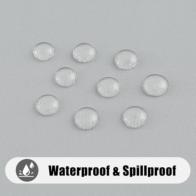 Smiry 2 Pack Rectangle Picnic Table Cloth, Waterproof Elastic Fitted Tablecloths, Washable Polyester Rectangular Patio Table Cover for Camping, Indoor and Outdoor (Light Grey, 30"x96")