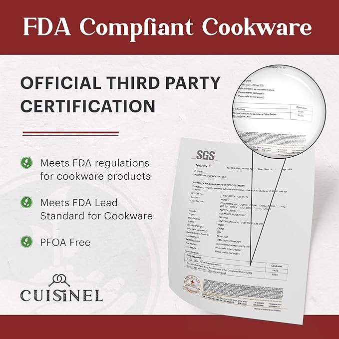 Cuisinel Cast Iron Dutch Oven - 3-Quart Deep Pot - Pre-Seasoned 2-in-1 Multi-Cooker - Combo Lid Doubles as 8"-inch Skillet Frying Pan + Silicone Handle Covers + Scraper - Use for Baking Bread