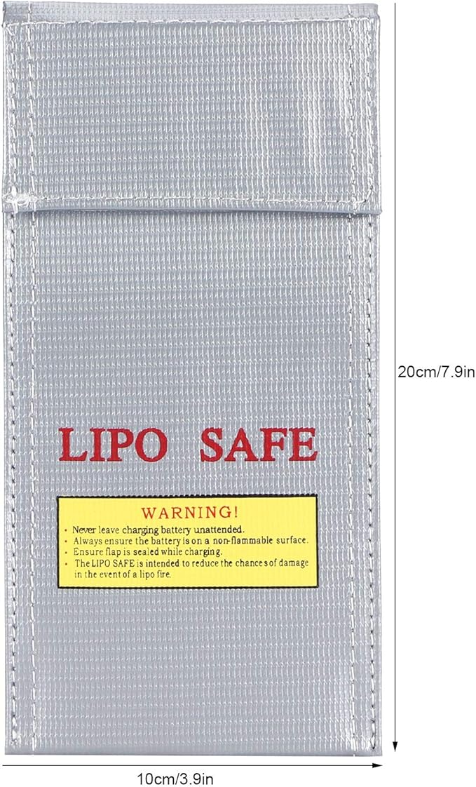 Lipo Battery Guard Bag - Fireproof Explosion Proof Portable Charging Bag With Loop Fastener for Flammable and Explosive Products
