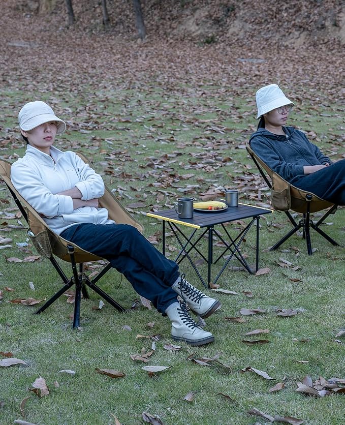 iClimb Ultralight Compact Camping Folding Table with Carry Bag (Reinforced Silver - L)