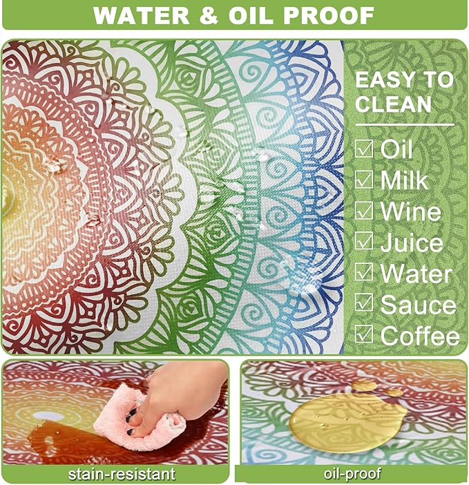 Picnic Table Cover with Bench Covers Vinyl Elastic Edges Fitted Rectangle Seat Tables Waterproof 3-Piece96X30in Set Outdoor Rectangular Folding Backing Tablecloth for Camping Over SizeTie-Dye 104