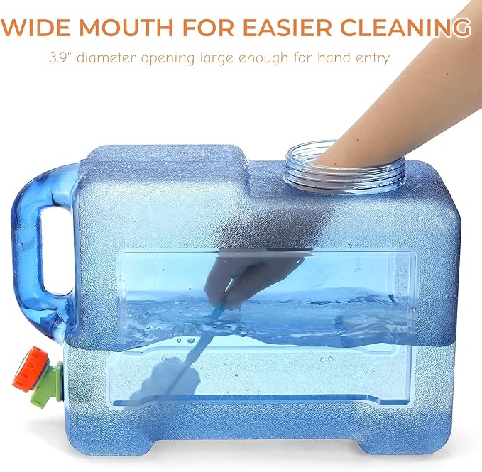 ZOOFOX 3.17 Gallon Water Jug with Spigot, BPA Free Water Container, No Leakage Portable Emergency Water Tank for Outdoor Hiking Camping Picnic Supplies