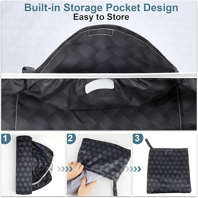 Picnic Table Cover with Bench Covers Portable Tablecloth Built-in Storage Pocket Picnic Table Covers with Elastic Waterproof Camping Essentials for RV Camping