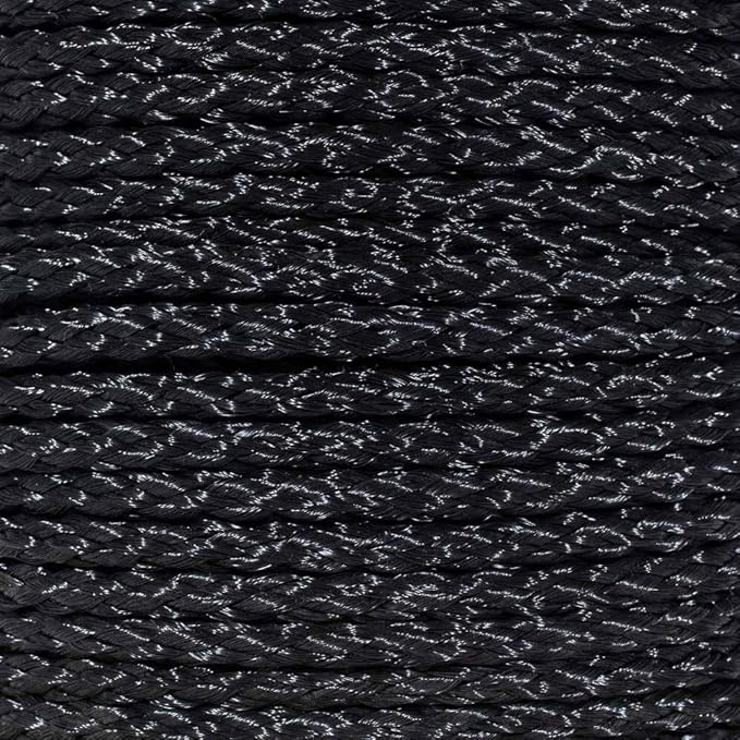 Hollow Braid Polypropylene Rope (1/2 Inch, 100 Feet, Black) - Barrier Rope - Trail Marking, Crowd Control, Golf Courses