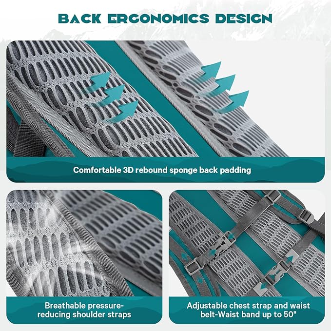 Maelstrom Hydration Hiking Backpack with 2L/3L Water Bladder, High Flow Bite Valve Camping Daypack Lightweight