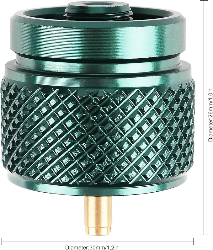 Camping Stove Adapter 1 Lb Propane Small Tank Input EN417 Lindal Valve Output Outdoor Cylinder LPG Canister Adapter for Outdoor Backpack Hiking 2PCS