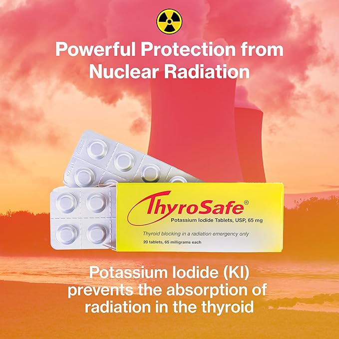 65mg Potassium Iodide Tablets (60 Pack) - Protects Your Thyroid from Nuclear Radiation Exposure