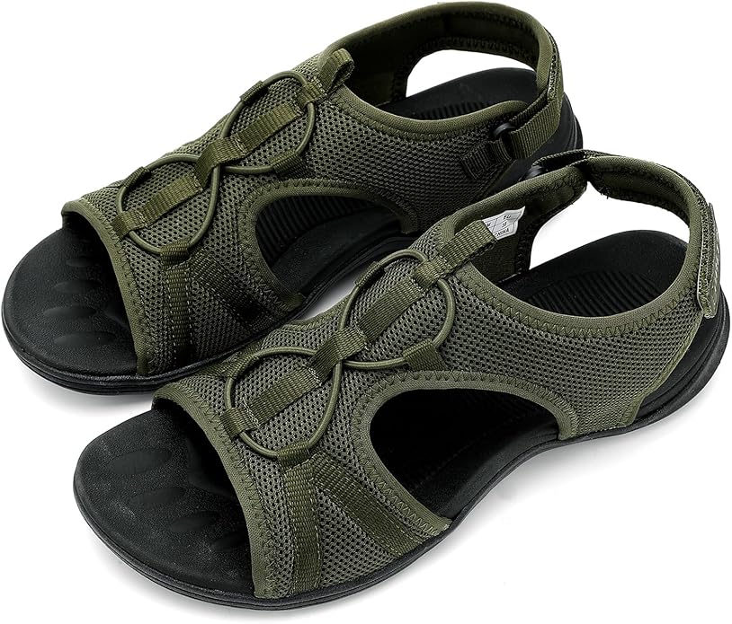 UBFEN Womens Hiking Sandals Comfortable Walking Sandals Summer Sport Breathable Arch Support