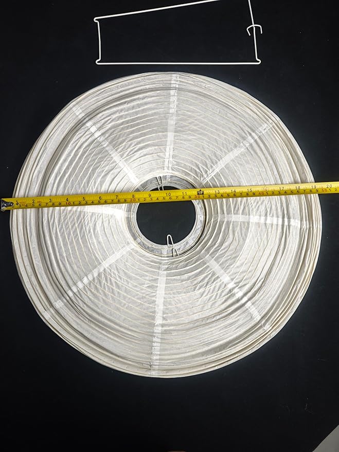 Hytsoeee(19.69Inch) Large Paper Lantern, Beige Apple Lamp Shade, Bohemian Style Lantern Pendant Light Shade, Suitable for Indoor Ceiling Decor (19.69)