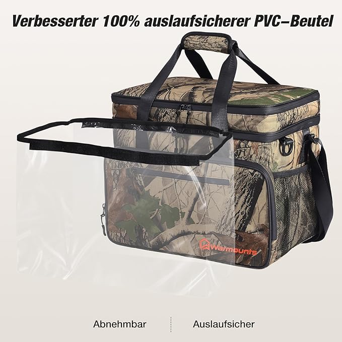 Insulated Cooler Bag 48/75 Cans, Soft Sided Portable Lunch Bag Coolers w/Zippered Top, Leak Proof PVC Interlayer, 5-Layer Insulation Large Ice Chest Bag for Travel, Camping, Beach, Picnic