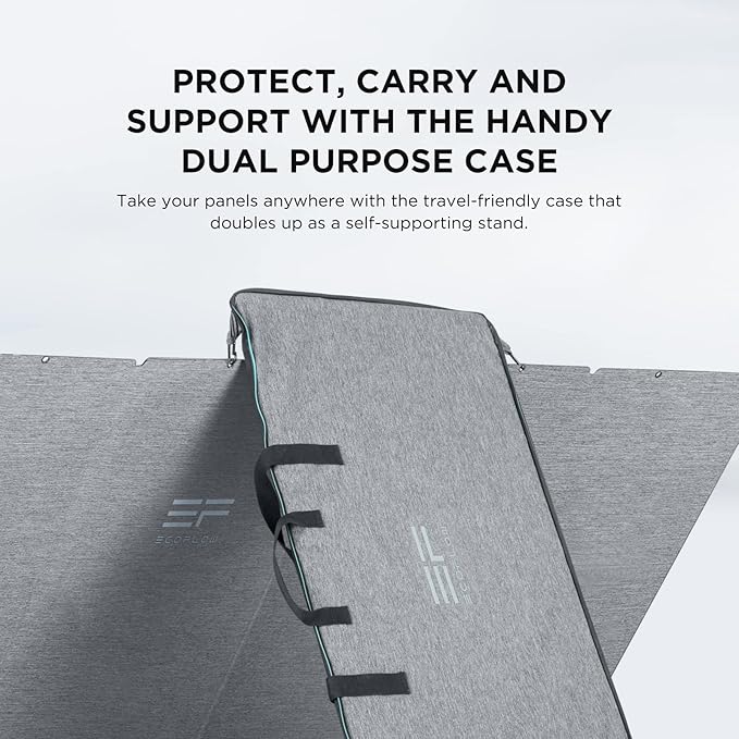 EF ECOFLOW 400W Portable Solar Panel, Foldable & Durable, Complete with an Adjustable Kickstand Case, Waterproof IP68 for Outdoor Adventures