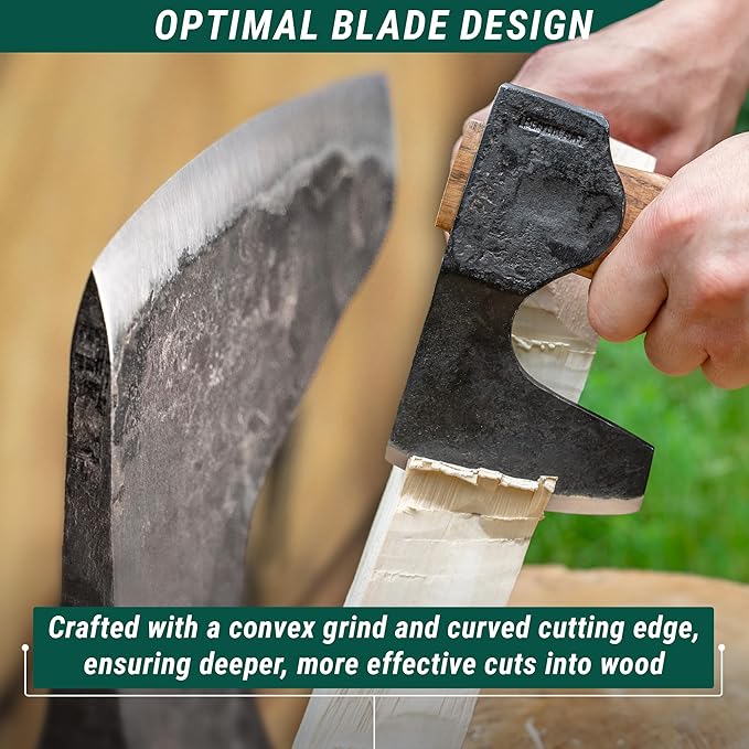 BeaverCraft Bushcraft Hatchet Wood Carving Axe AX6 - Forged Camping Axes & Hatchets - Wood Chopping Axe, Hand Gardening Axes for Splitting - Backpacking Hatchet