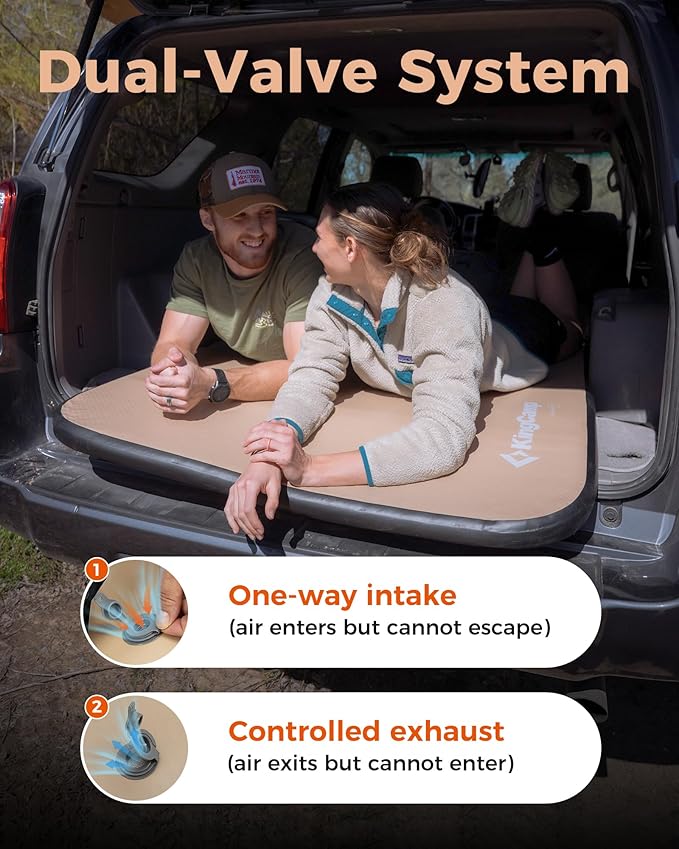 KingCamp Flexi Rest 5.0 Sleeping Pad for Camping, Inflatable Sleeping Mat, Portable Camping Mattress for Tent, Cot & RV Travel, PVC Free, Double