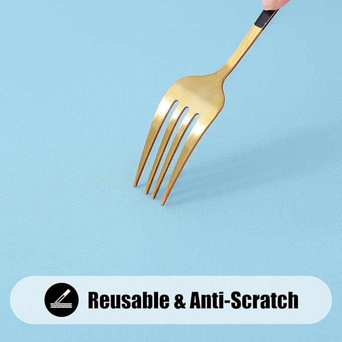 Smiry 2 Pack Rectangle Picnic Table Cloth, Waterproof Elastic Fitted Tablecloths, Washable Polyester Rectangular Patio Table Cover for Camping, Indoor and Outdoor (Light Blue, 30"x48")